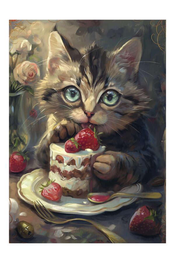 Dryžuotas kačiukas - Paveikslas ant aliuminio