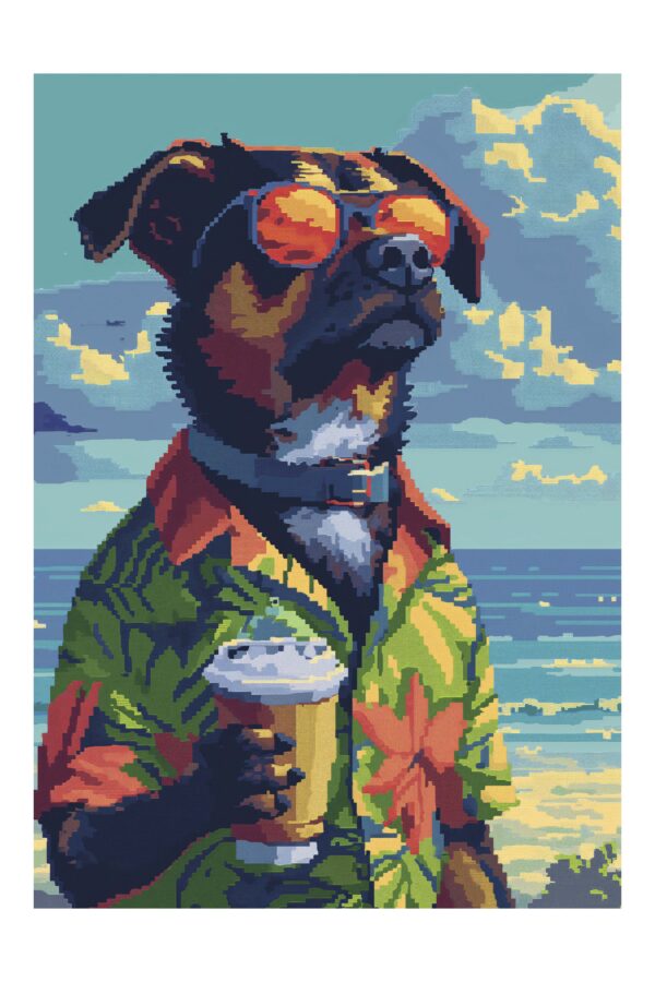 Šuo atostogautojas - Paveikslas ant aliuminio