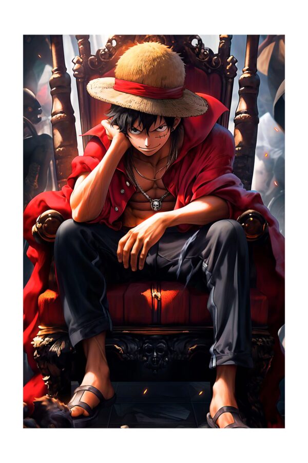 Luffy on the throne - Paveikslas ant aliuminio