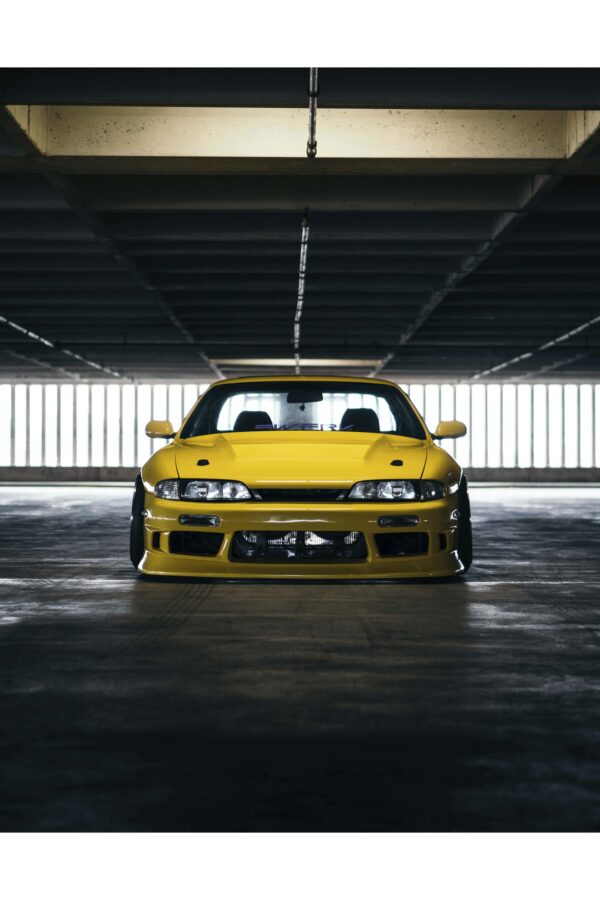 Geltonas Nissan 200sx - Paveikslas ant aliuminio