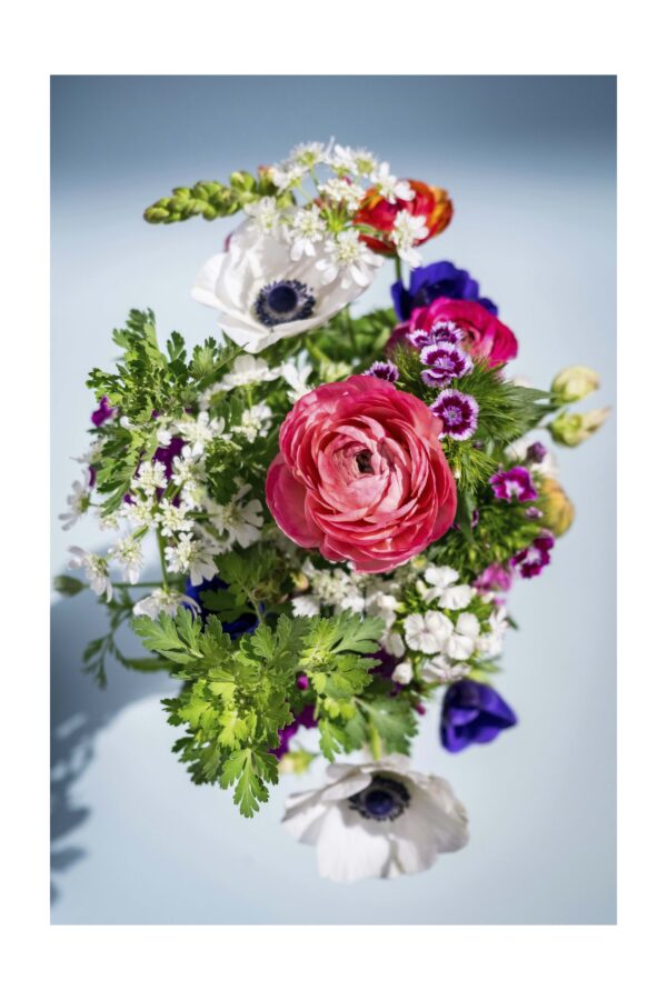 Spalvinga gėlių puokštė - Paveikslas ant aliuminio