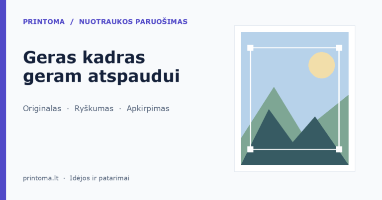 Nuotraukos paruošimo schema: originalas, ryškumas ir apkirpimas